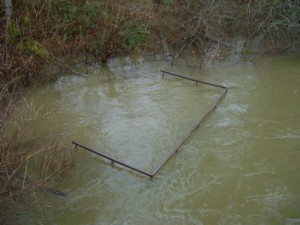 this wheelchair accessible fishing platform was not underwater last time I was here!